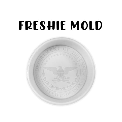 Defense Military United States Branch Silicone Freshie Mold 4” Circle 0.8” D Scented Aroma Beads Men’s Patriotic Veteran Soldier American Flag USA