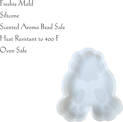 Bunny Tail Butt Easter Car Freshie Silicone Mold 4 x 3.5 x 0.8” inches Easter Bunny Cotton Tail for Scented Aroma Beads Oven Safe Bake up to 450 F Candy, Resin, Bundle Freshie Supplies