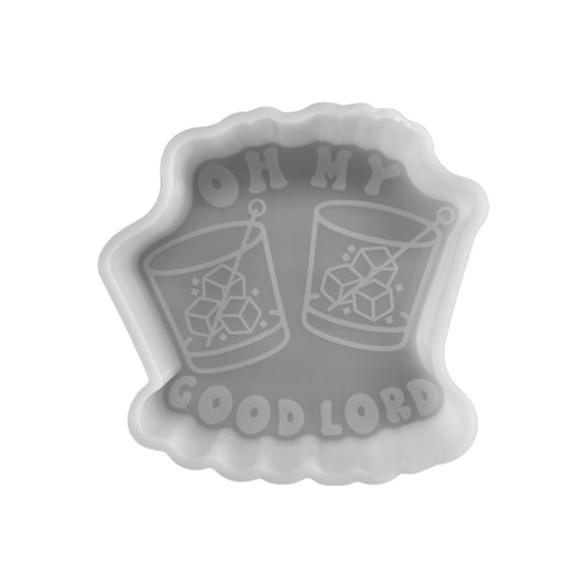 Oh My, Good Lord Double Shot of Whiskey Bar Song Car Freshie Silicone Mold 3.7x4x0.8” Glasses Two Steppin Song Lyrics Cocktail Drink