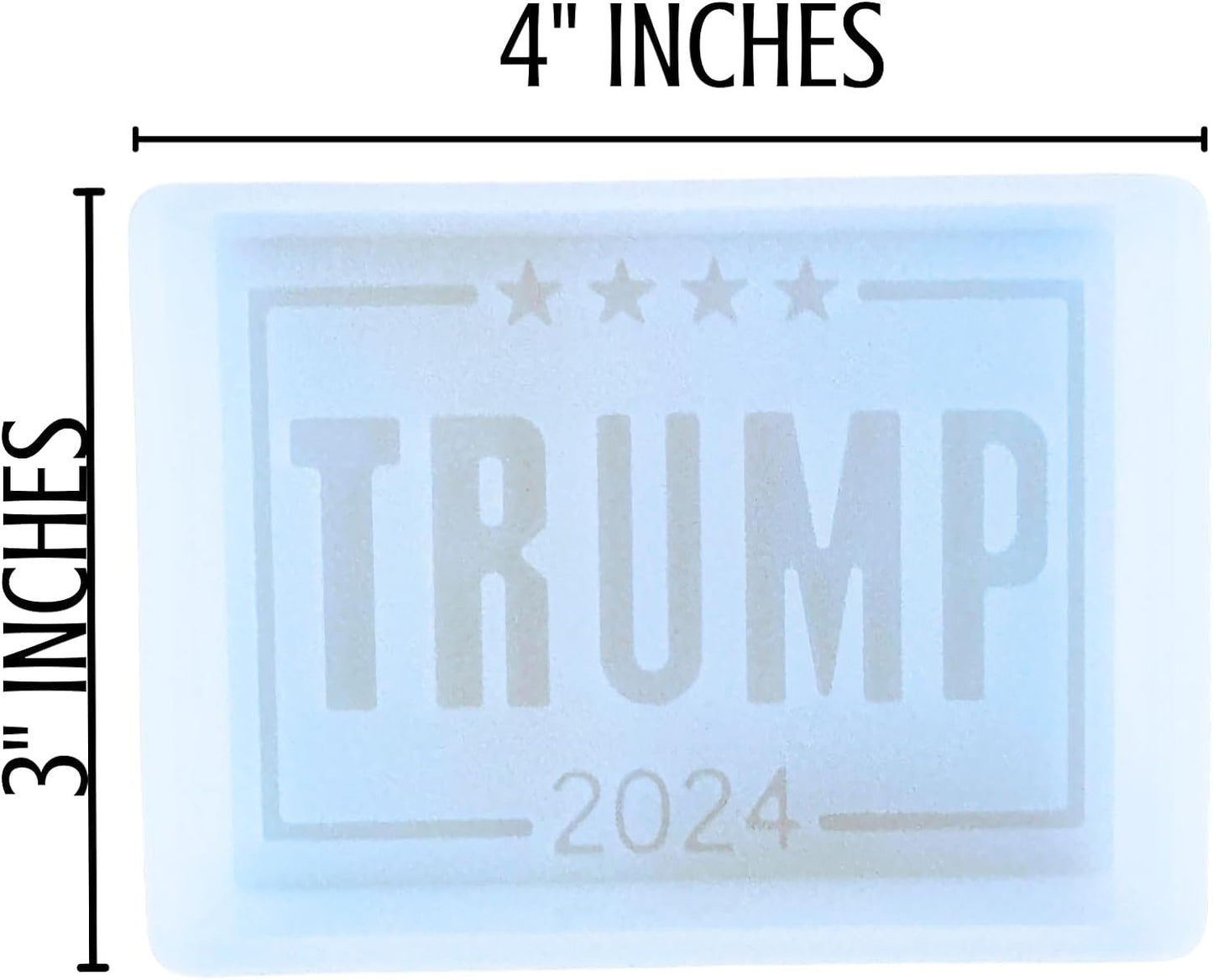 Trump 2024 Freshie Silicone Mold 3 x 4 x 0.8” inches Presidential Election Republican American July for Scented Aroma Beads Supplies Resin, Car Candles, Soap Oven Safe Bake Heat Resistant to 400 F
