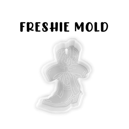 Cowboy Boot with Bow Silicone Car Freshie Mold 5x3.25” Country Girl Bachelorette Truck Driving Mom for Aroma Beads Oven Safe