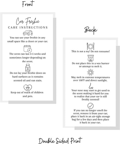 Car Freshie Instruction Card