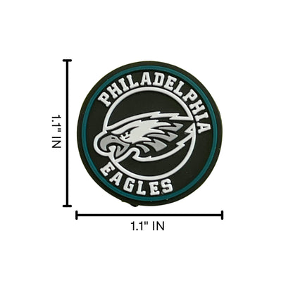 Philadelphia Focal Bead Sports Football Shaped 12pk 1.1” for Bulk Keychains Silicone Charm Beadable Pens Freshie Hangers Logo Circle Super