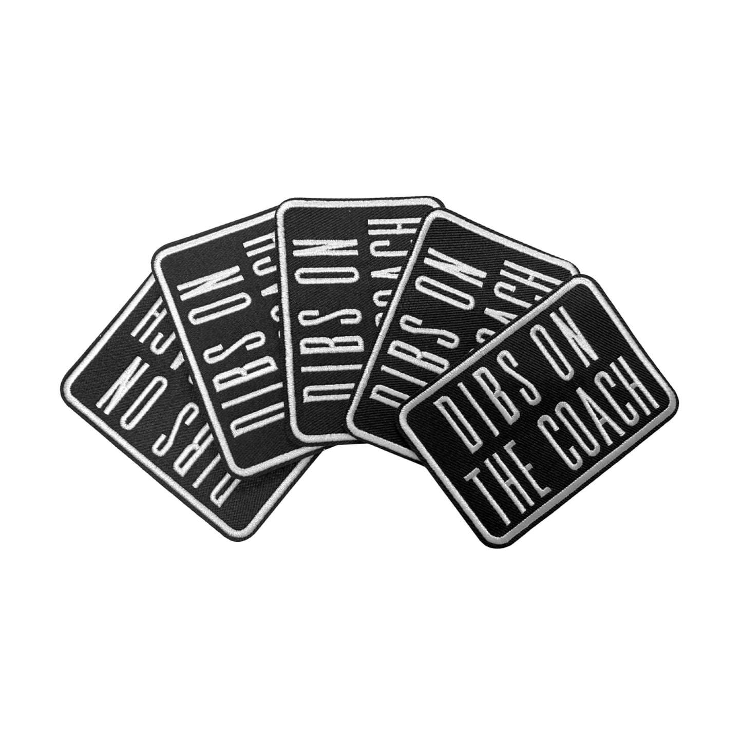 Dibs on the Coach Press On Patch Embroidered for Hat Bar 5pk 3.5x2.4” Rectangle Bundle Football Sports Moms Transfer Heat Press Black and White DIY Design Your Cap