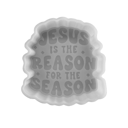 Jesus is The Reason for The Season Silicone Freshie Mold 3.7x4x0.8” Christmas Christian Church Cross Cardstock Prayers Bible Verses Aroma Beads Oven Safe