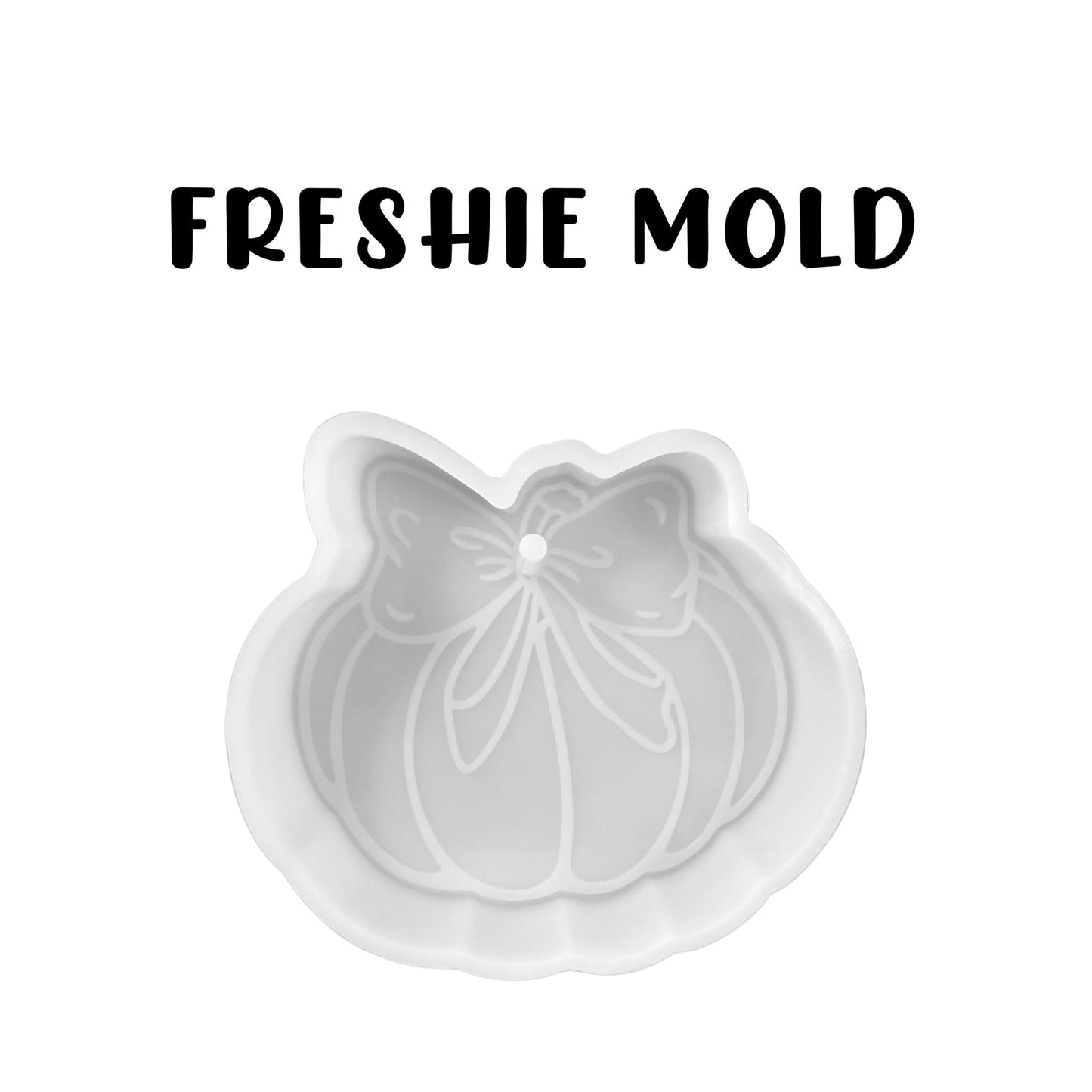 Pumpkin with Bow Silicone Mold Car Freshie 4x3.75” Fall Halloween 90’s Retro Checkered Freshener for Aroma Beads Boo Ghost Harvest