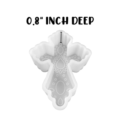 Western Cross Silicone Freshie Mold 4x3” Country Church Religious Christian Leather Boots for Aroma Beads Charm Rustic Car Candle