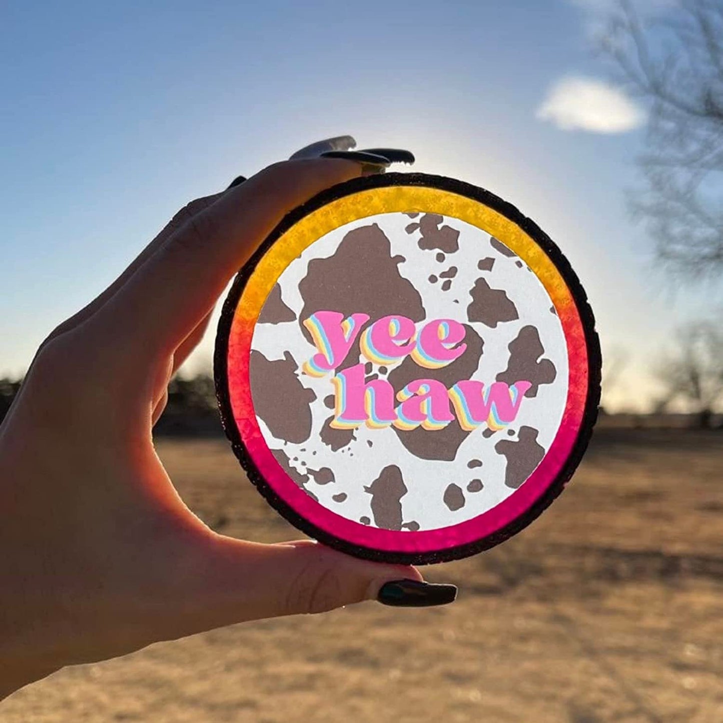 YeeHaw Cowhide Print Cardstock Cutouts for Freshies | 12 Pack | 2.5" Inch Circles | Freshie Supplies | Western Designs