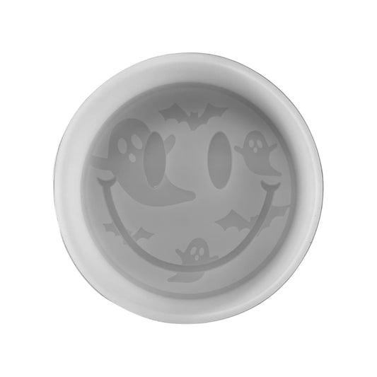 Halloween Boo Ghost and Bat Smiley Face Eyes Car Freshie Silicone Mold 4.1x4.1x0.8” Aroma Beads Spooky Pumpkin Cardstock Oven Safe