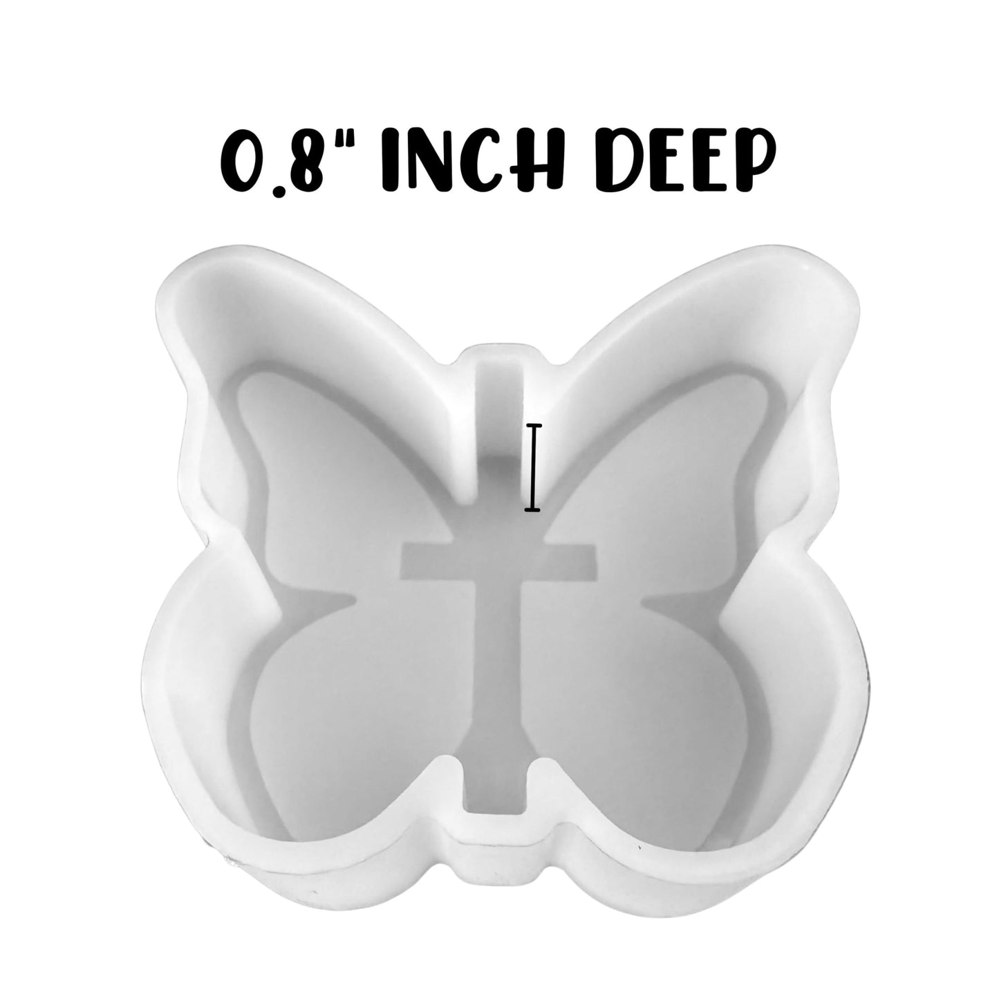 Butterfly with Cross Silicone Freshie Mold 4x3.5” Christian Religious Girly Bible Verse Country Aroma Beads Inspirational