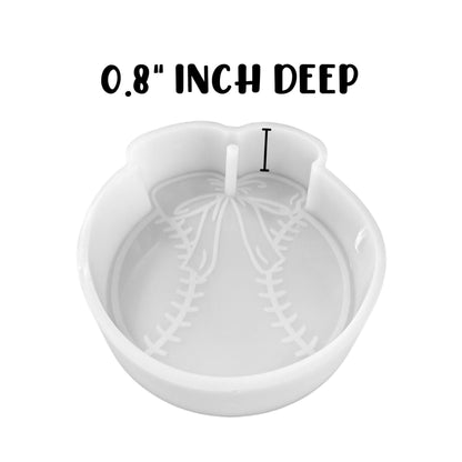 Softball Baseball T-Ball with Bow Silicone Freshie Mold 4x3.6” Car Freshener for Aroma Beads Oven Safe Team Sports Moms Focal