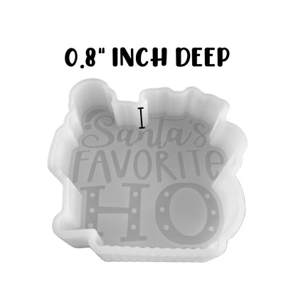 Santa’s Favorite Ho Inappropriate Christmas Car Freshie Silicone Mold Holidays Unique Funny Quote 4.1x4x0.8” Claus Grouch