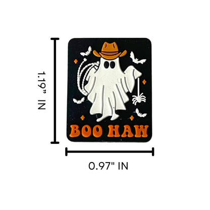 Boo Haw Cowboy Ghost Halloween Silicone Focal Bead 12 pk Bulk Charm Freshie Hanger DIY Beadable Pen Makeup Brush Keychain