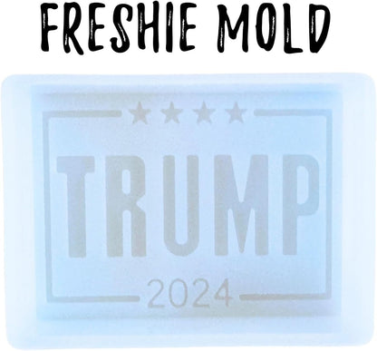 Trump 2024 Freshie Silicone Mold 3 x 4 x 0.8” inches Presidential Election Republican American July for Scented Aroma Beads Supplies Resin, Car Candles, Soap Oven Safe Bake Heat Resistant to 400 F