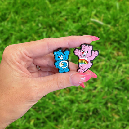 Bear Character Silicone Focal Beads Bedtime Cheer 12pk 1.17x0.85” and 1.35x1.1” Bulk Care Colorful Beadable Pen Keychain 90’s Show Retro