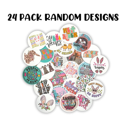 Easter Round Cardstock Freshie Cut Out Circles 3” | 24 pk Mixed | Bunny Peeple He is Risen Holiday Designs for Silicone Molds Circle for Resurrection Day Car Freshie