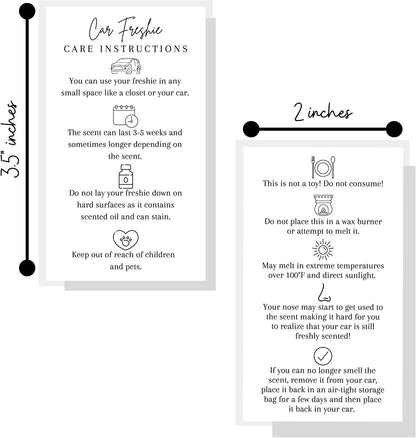 Car Freshie Instruction Card