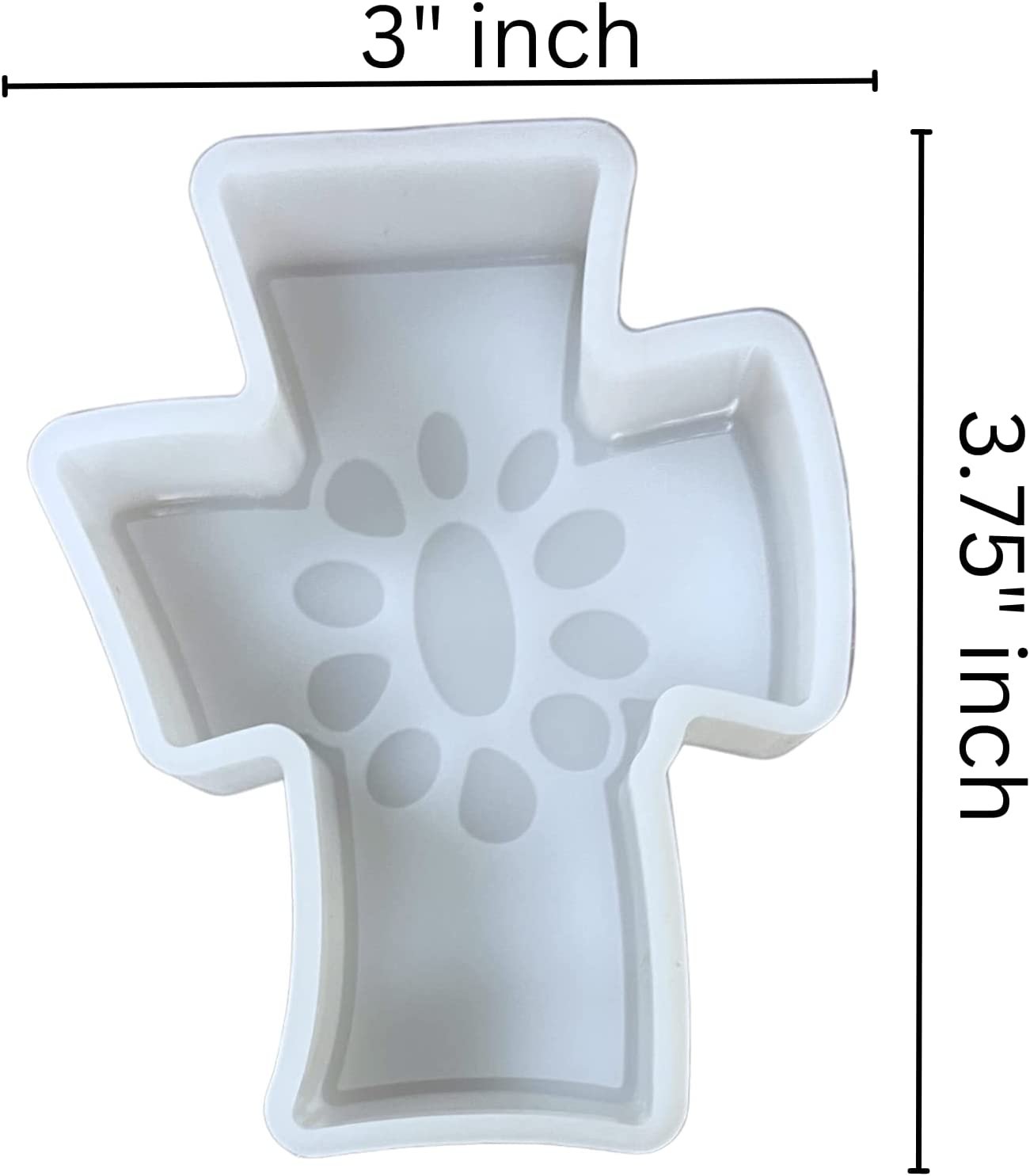 Cross with Turquoise Concho Western Car Freshie Silicone Mold | 3 x 3.75” x 0.08” inches for Scented Aroma Beads Car Candle, Soap Oven Safe to 450 F Bake Heat Resistant Christian Religious