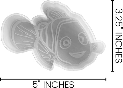Clown Fish Freshie Silicone Mold | Size 5" Wide x 3.25" Long x 0.8" Deep | Fish Design for Freshie, Soap, Resin, Candles