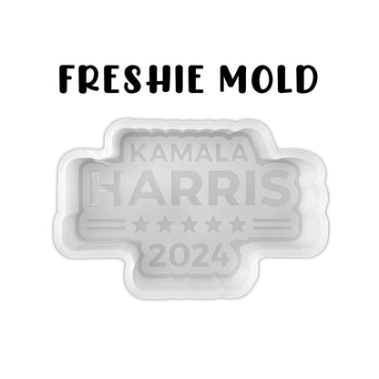 Kamala Harris 2024 Presidential Vote Silicone Freshie Mold 2.75x4.1” Inches Political Democratic Scented Beads Rounds Circle Cutouts