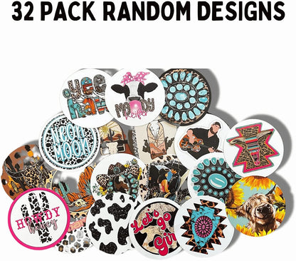 Freshie Cardstock Cutouts Rounds 3” inch for Freshies Random Mix | 32 pk | For Scented Aroma Beads Bake with Mold for Car Freshie Designs, Western, Cow, Leopard, Aztec, Howdy, Bull Skull