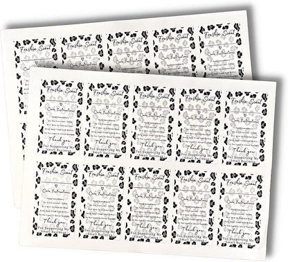 Freshie Label Stickers | 30 Pack | 2x3.5" inches Stickers | Freshies Supplies for DIY Crafts for use with Freshies Supplies, Beads and Silicone Molds, Freshies Scent Labels | Leopard Background Design