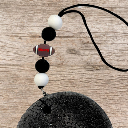 Kansas Focal Bead Sports Football Shaped 12pk 1.16” for Bulk Keychains Silicone Charm Beadable Pens Freshie Hangers Jewelry Assorted