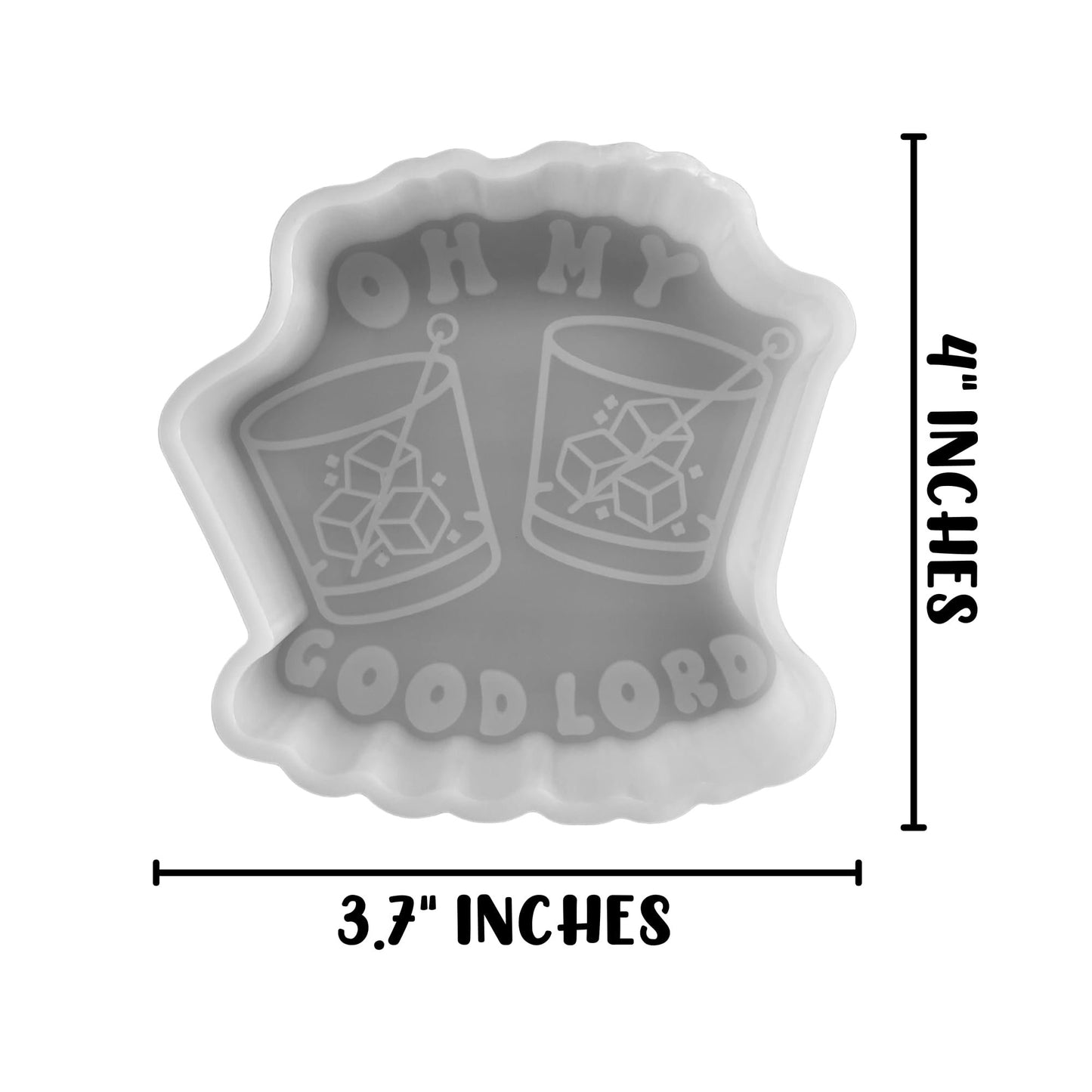 Oh My, Good Lord Double Shot of Whiskey Bar Song Car Freshie Silicone Mold 3.7x4x0.8” Glasses Two Steppin Song Lyrics Cocktail Drink