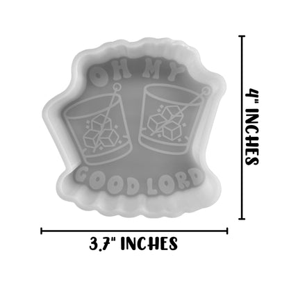 Oh My, Good Lord Double Shot of Whiskey Bar Song Car Freshie Silicone Mold 3.7x4x0.8” Glasses Two Steppin Song Lyrics Cocktail Drink