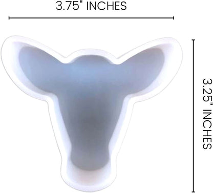 Cow Head Silicone Mold | Size 3.75" Wide x 3.55" Long x .8" Deep | Cute Moo Cow | Small Cow Design for Freshie, Soap, Resin, Candles