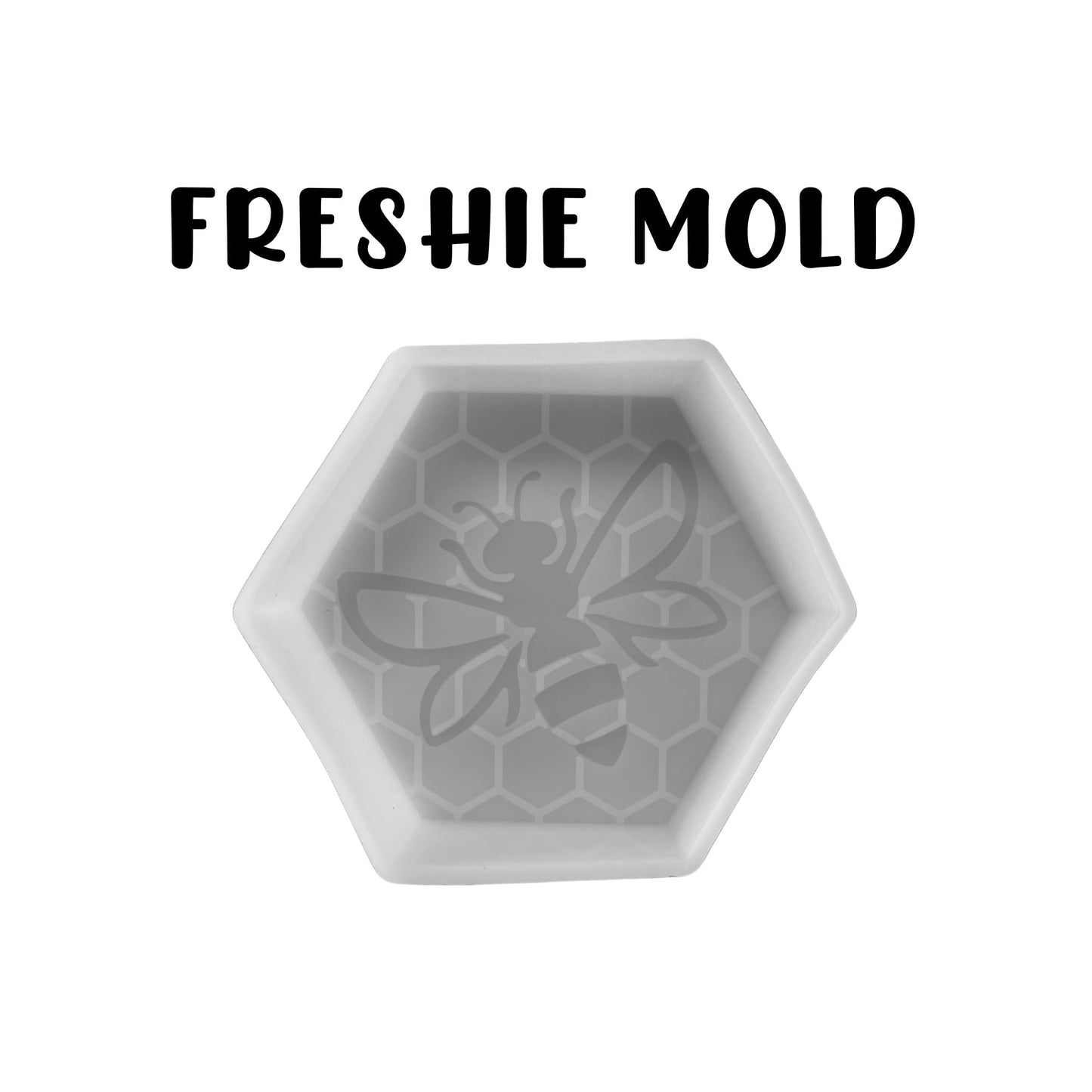 Honeycomb with Bee Car Freshie Silicone Mold 4.1x3.5x0.8” Bug Honey Insects Lover Summer Aroma Beads Scented Oven Safe