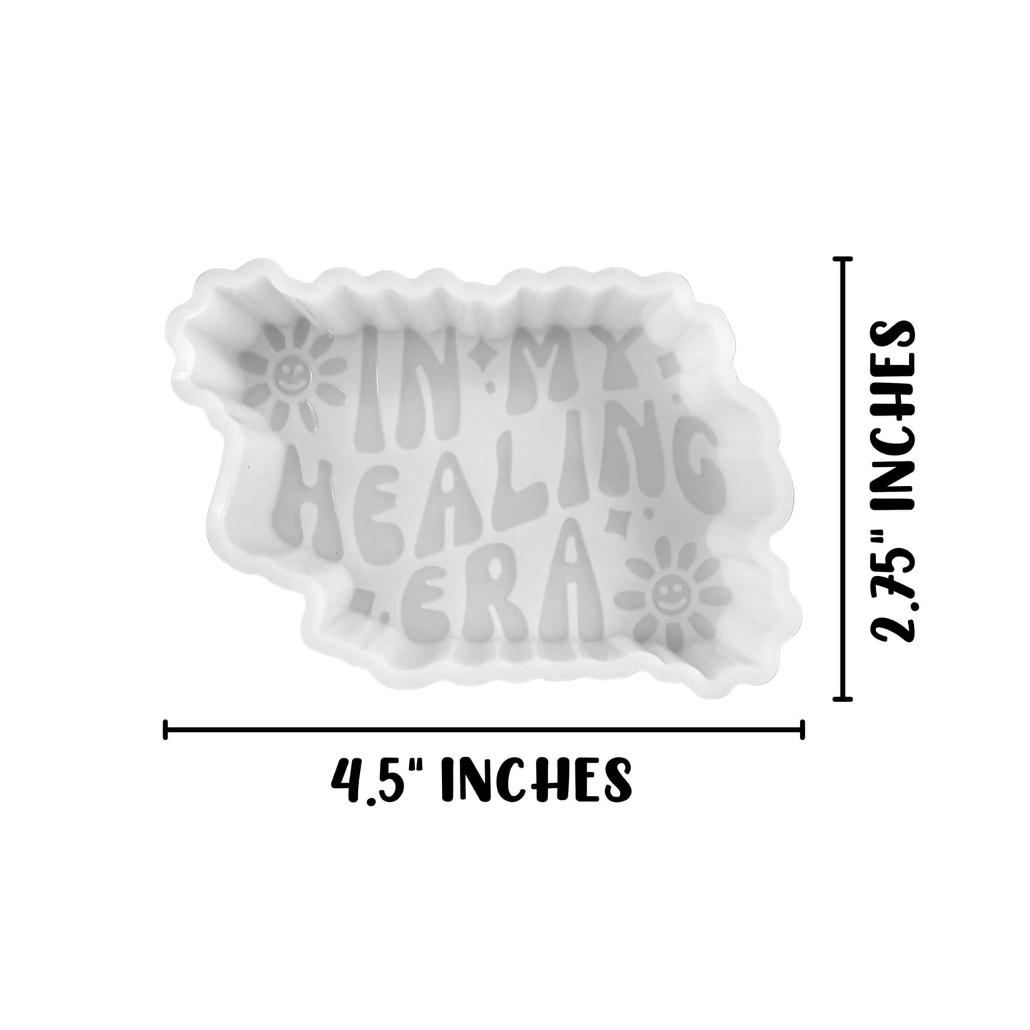 in My Healing Era Silicone Car Freshie Mold 4.5x2.75” Mental Health Mama Scented Aroma Beads Candle Oven Safe Rounds Iced Coffee
