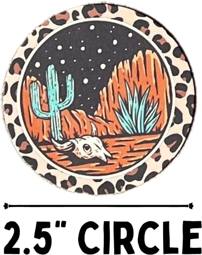 Freshie Cardstock Cutouts Rounds 2.5” inch for Freshies Random Mix | 32 pk | For Scented Aroma Beads Bake with Mold for Car Freshie Designs, Western, Cow, Leopard, Aztec, Howdy, Bull Skull