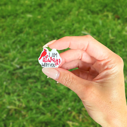 I Am Always with You Red Cardinal 12pk 3cm Silicone Focal Bead in Memory Bird Nature Charm for Beadable Pens Freshie Hangers Keychains DIY