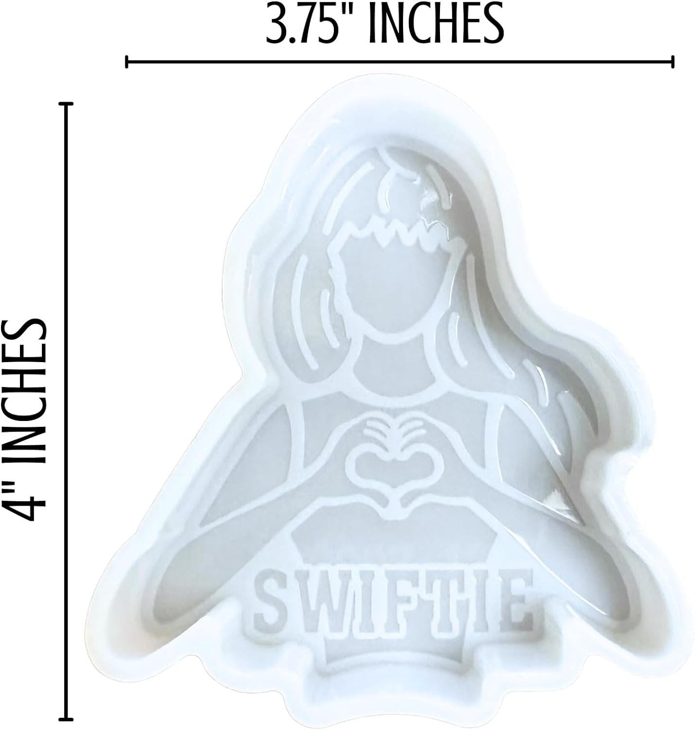 Eras Country Pop Singer Heart Hands Car Freshie Silicone Mold 4 x 3.75 x 0.8” Friendship Bracelet Lover Heat Tolerant Oven Safe Scented Aroma Beads