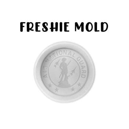 Military United States Guard Silicone Freshie Mold 4” Circle 0.8” D Scented Aroma Beads Men’s Patriotic Veteran Soldier American Flag USA