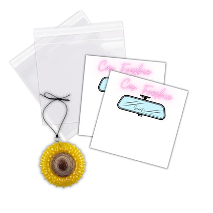 Freshie Bag Cardstock Insert 30pk 5.6x5.6” Ideal for 6” Square Holographic Bags White Minimalist Rounds Packaging with Care Instructions for Client Cards