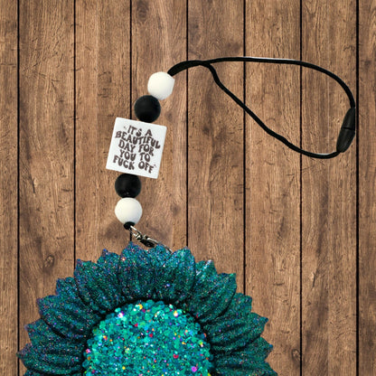 It’s a Beautiful Day for You to Fuck Off Square Silicone Focal Bead 12pk 2.7cm F Around and Find Out for Beadable Pen Freshie Hanger Keychain