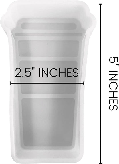 Coffee Cup Latte Cup Silicone Mold | 2.5" Wide x 5" Long x 1" Deep | Silicone Mold for Freshies, Silicone Mold for Epoxy, Silicone Mold for Soap | Coffee Cup Design