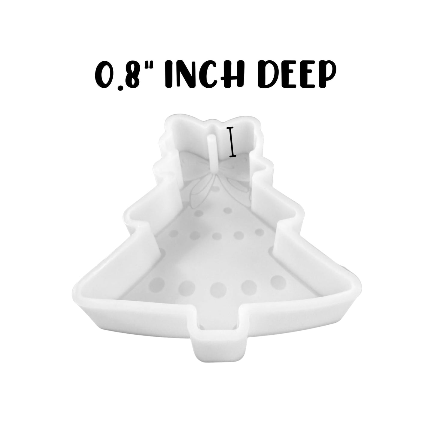 Christmas Tree with Bow Topper Silicone Freshie Mold 4.5x4” Treat Debbie Icing Car Candle Holiday Aroma Beads Oven Safe Winter