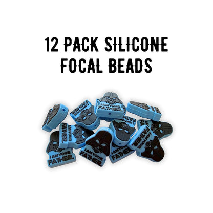 I Am Your Father Silicone Focal Bead 12pk Bulk 1.1x0.8” Character Movie 2 Hole Beadable Pen Keychain Manly Freshie Hanger