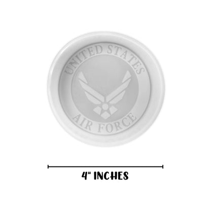Force Military United States Branch Silicone Freshie Mold 4” Circle 0.8” D Scented Aroma Beads Men’s Patriotic Aviation Soldier American Flag USA