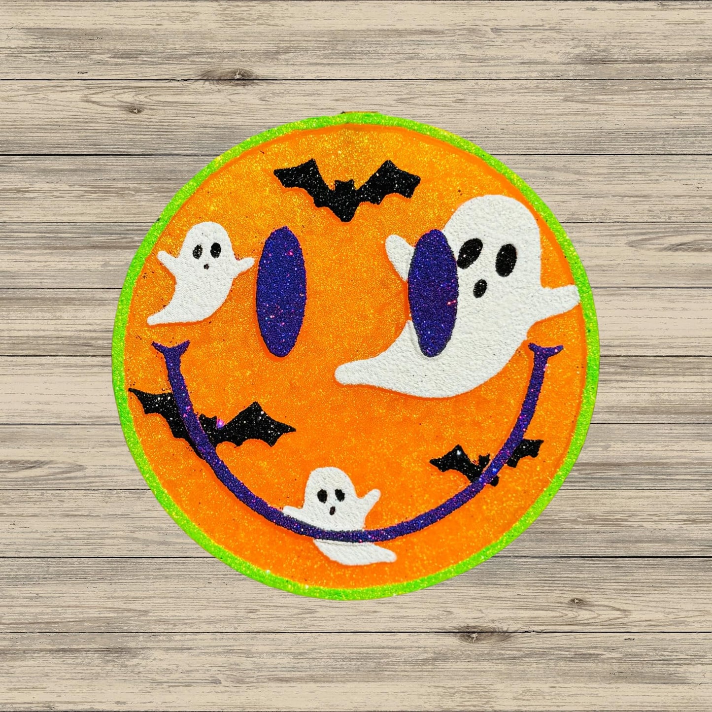 Halloween Boo Ghost and Bat Smiley Face Eyes Car Freshie Silicone Mold 4.1x4.1x0.8” Aroma Beads Spooky Pumpkin Cardstock Oven Safe