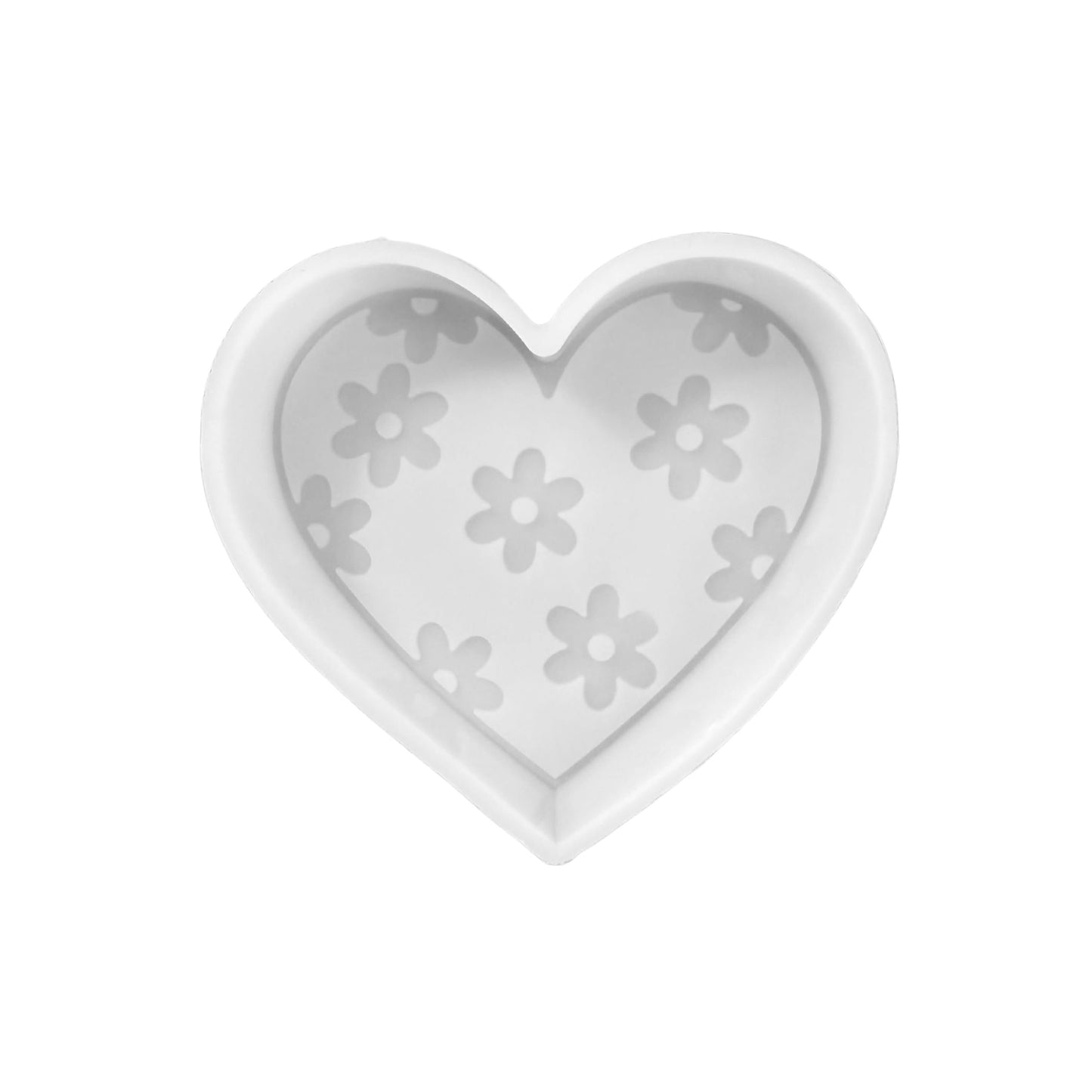 Heart with Flowers Silicone Freshie Mold 4x4” V-Day Valentine’s 90’s Retro Trendy Car Candle Freshener Aroma Beads Oven Safe