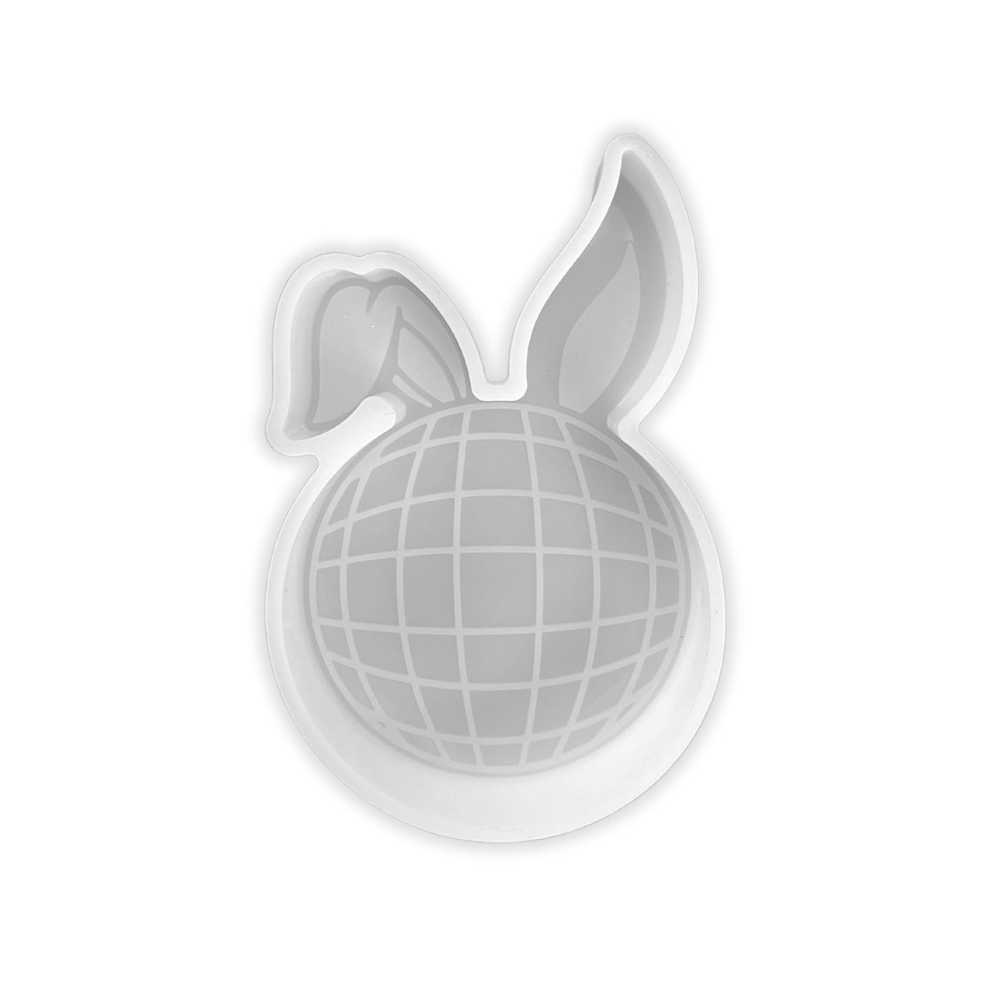 Disco Ball with Bunny Ears Silicone Freshie Mold 3.5x5.5x0.8” inches Play Halloween Trendy Cowboy Boots Boy Bunny Aroma Oven Bake Heat Safe