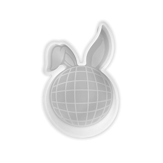 Disco Ball with Bunny Ears Silicone Freshie Mold 3.5x5.5x0.8” inches Play Halloween Trendy Cowboy Boots Boy Bunny Aroma Oven Bake Heat Safe