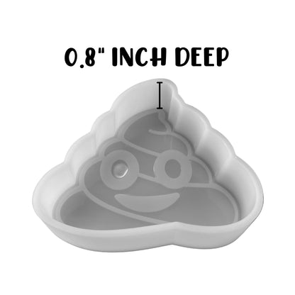 Poop Emoji Car Freshie Silicone Mold Brown Gag Funny Inappropriate Air Freshener Candle Soap Teenager 4.1x3.5x0.8” Aroma Beads