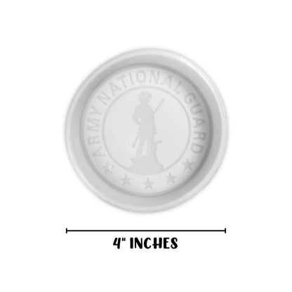 Military Branch United States Guard Silicone Freshie Mold 4” Circle 0.8” D Scented Aroma Beads Men’s Patriotic Veteran Soldier American Flag USA