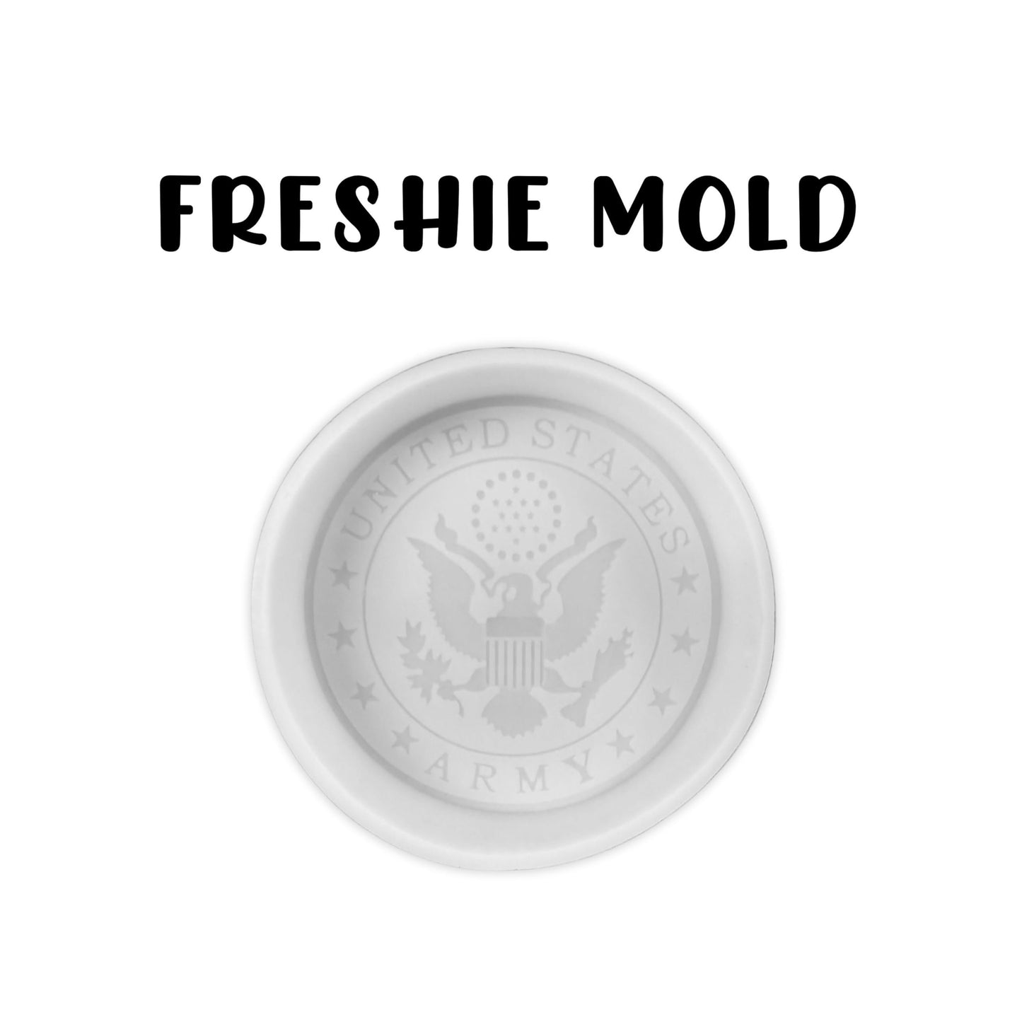 Military Branch United States Silicone Freshie Mold 4” Circle 0.8” D Scented Aroma Beads Men’s Patriotic Armed Forces Soldier American Flag USA