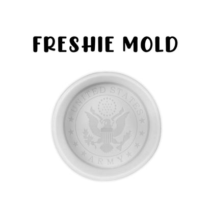 Military Branch United States Silicone Freshie Mold 4” Circle 0.8” D Scented Aroma Beads Men’s Patriotic Armed Forces Soldier American Flag USA